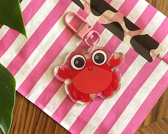 Crabby  ~ Kawaii Red Crab Key Ring Charm Gift