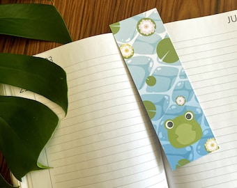 Frog ~ Blue Lilypad Book Mark