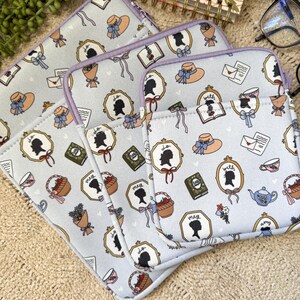 Little Women Zip Pouch - Kindle Pouch, Book Sleeve zipper Front Pocket, Neoprene E-reader Cover, Case for e-reader, Book Cover,