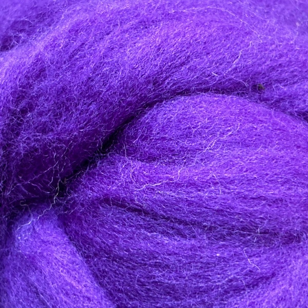 Violet Purple Merino Wool Roving for DIY Needle Felting, Wet Felting, Spinning + Knitting Chunky Knit Blankets - 1, 2 + 3 by the Ounce Ropes