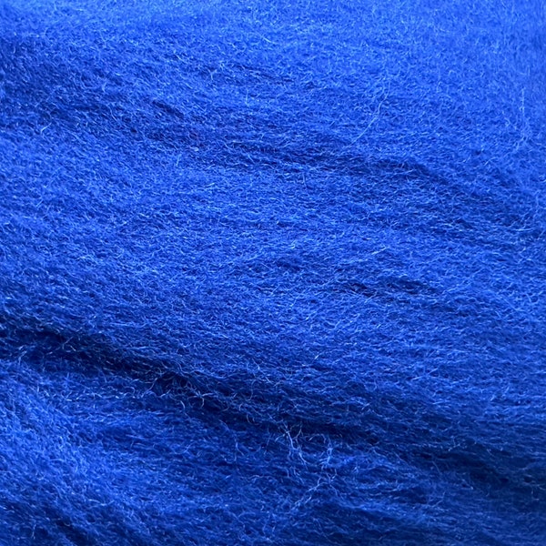 Merino Cobalt Blue Wool Roving for Needle Felting Wool Paintings -  Wet Felted DIY Fiber Arts + Crafts - Merino Sheep Ropes by The Ounce