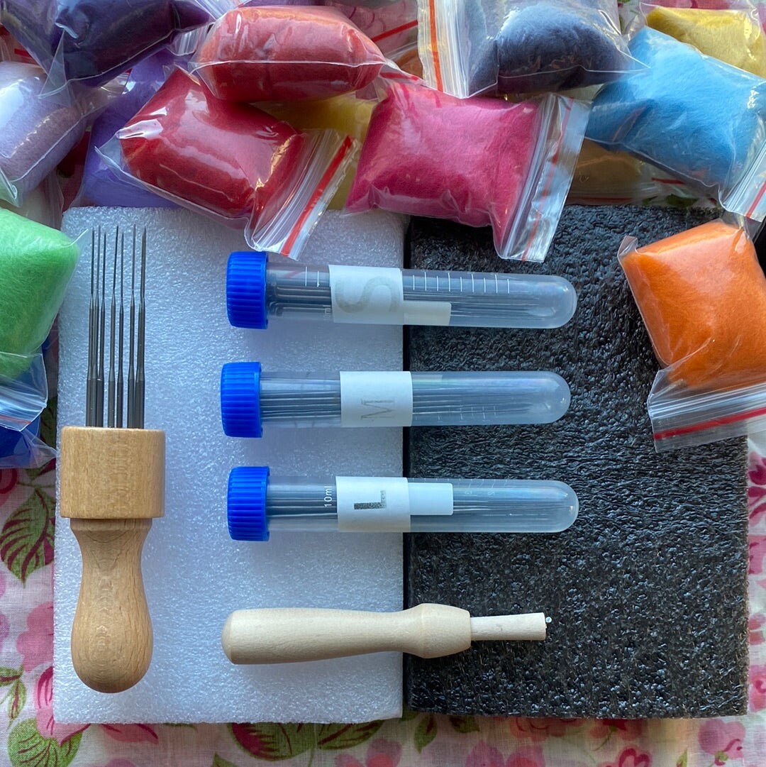 Best Complete Set of Wool Needle Felting Tools, Multi Color Wooden
