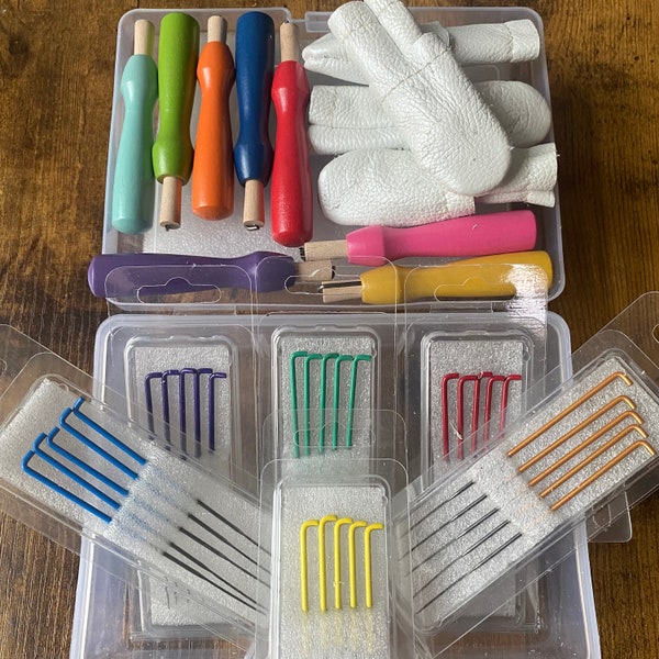 Wool Needle Felting Supplies + Tool Kit for Beginners - Specialty Color-Coded Felting Needles + Holders for DIY Felted Felt Pattern + Animal