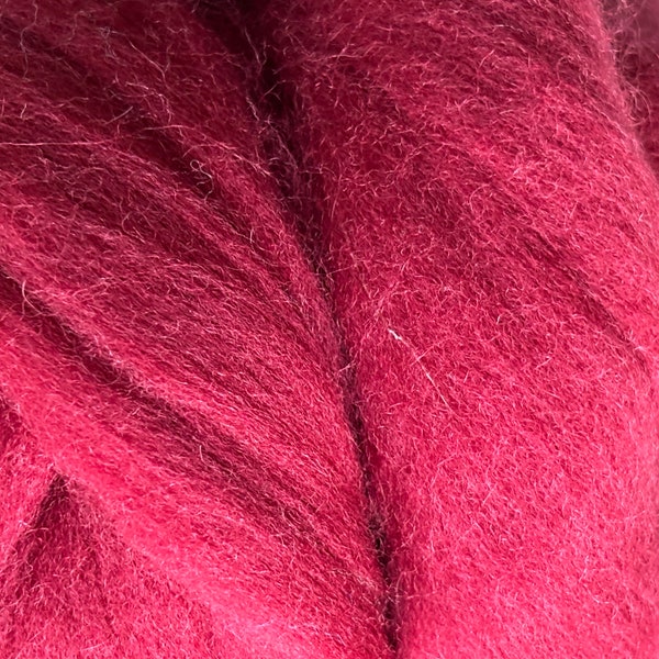 Needle Felting Wool Red Roving Ropes for Needle Felting, Spinning, Wet Felting, Weaving + Knitting Chunky Knit Blankets - 1, 2 + 3 ounce