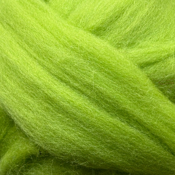 Merino Wool Roving Spring Green for Needle Felting Kit, Wet or Nuno Felted Crafts + Knitting Chunky Knit Blankets - 1, 2 + 3 ounce ropes