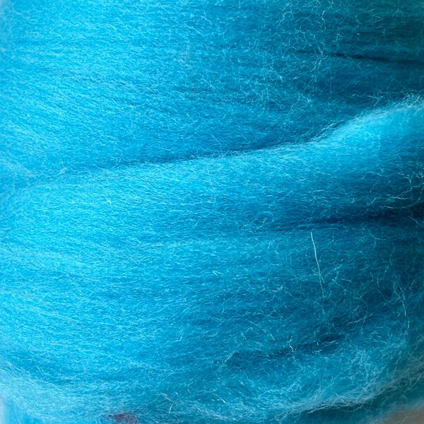 Sky Blue Wool Roving for Needle Felting Wool Paintings -  Wet Felted DIY Fiber Arts + Crafts - Merino Sheep Ropes by The Ounce