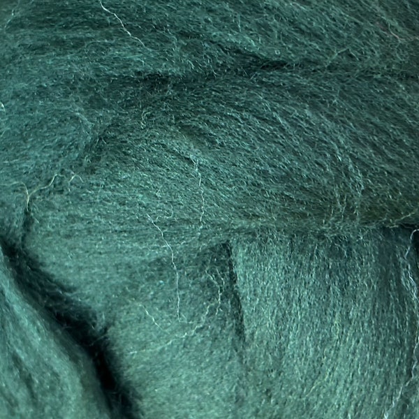 Pine Forest Dark Green Wool Roving for DIY Needle Felting, Wet Felted, Weaving + Knitting Chunky Knit Blankets - 1, 2 + 3 ounce ropes