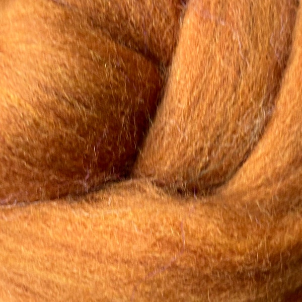 Needle Felting Wool Gingerbread Brown Wool Felt Animal Roving for Fox Kits, Wet Felted Patterns - Merino Sheep Wool Ropes by the Ounce