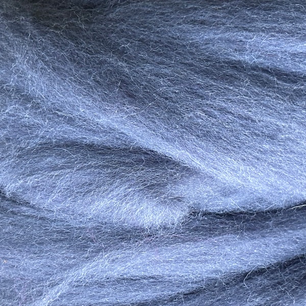 Steel Blue Gray Felting Wool for Needle Felt Kits + Patterns, DIY Wet Felted Paintings, Spinning Yarn, Weaving - Gray + Black  by the ounce