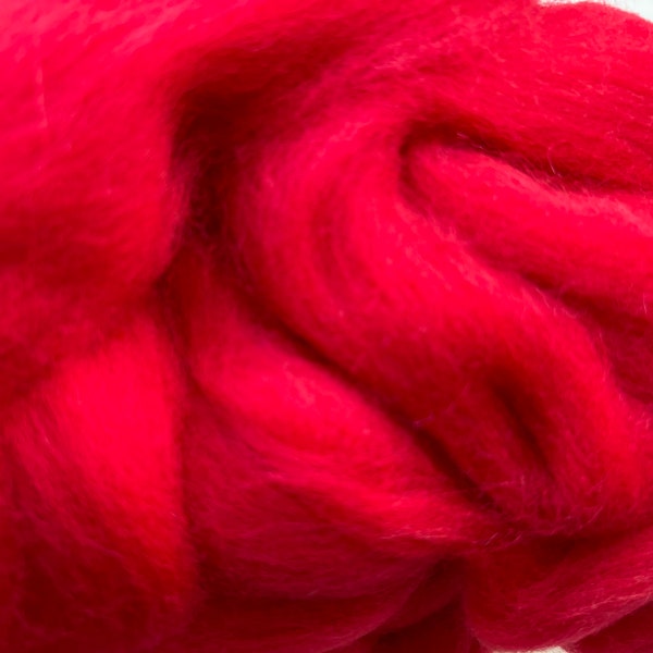 DIY Needle Felting Merino Wool Red Roving Ropes for Needle Felting, Spinning, Wet Felt, Weaving + Knitting Chunky Knit Blankets