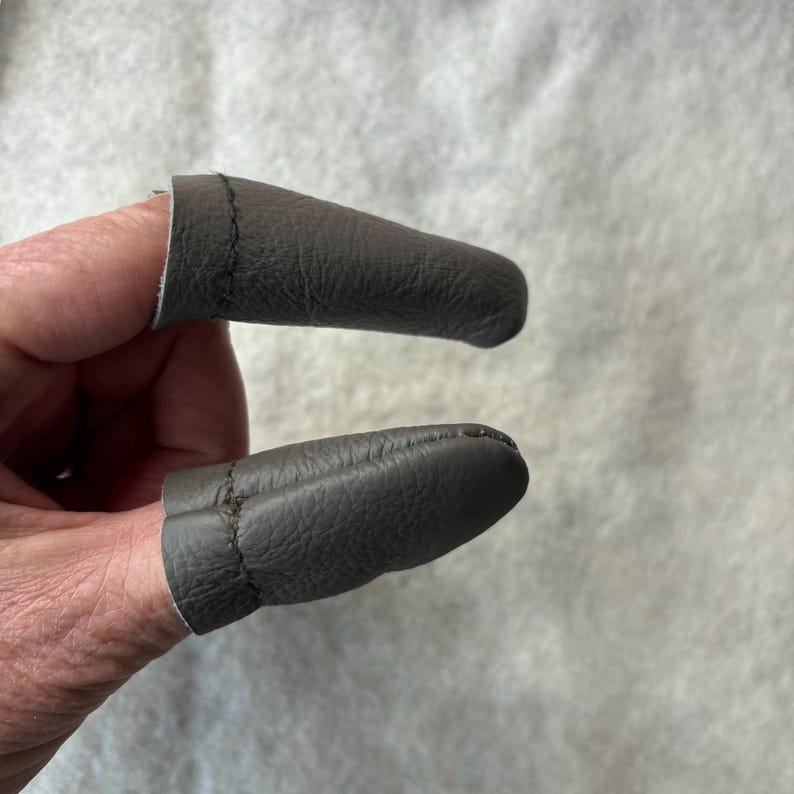 Protective Leather Finger Guards or Thimbles Wool Needle Felting Tools