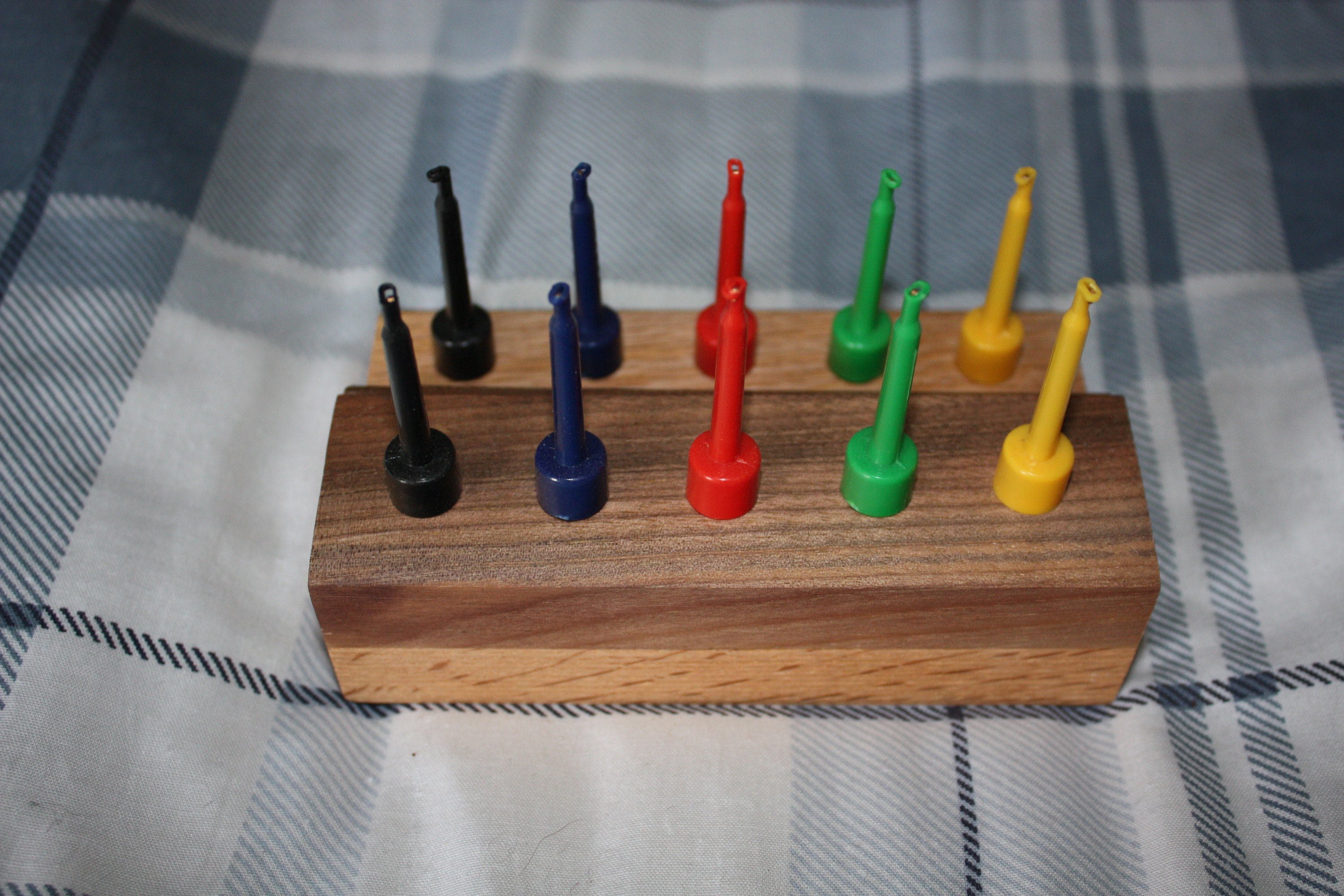 Fly Tying Drying Stand 2 Tier Oak and Walnut Holds 10 Flies Furniture