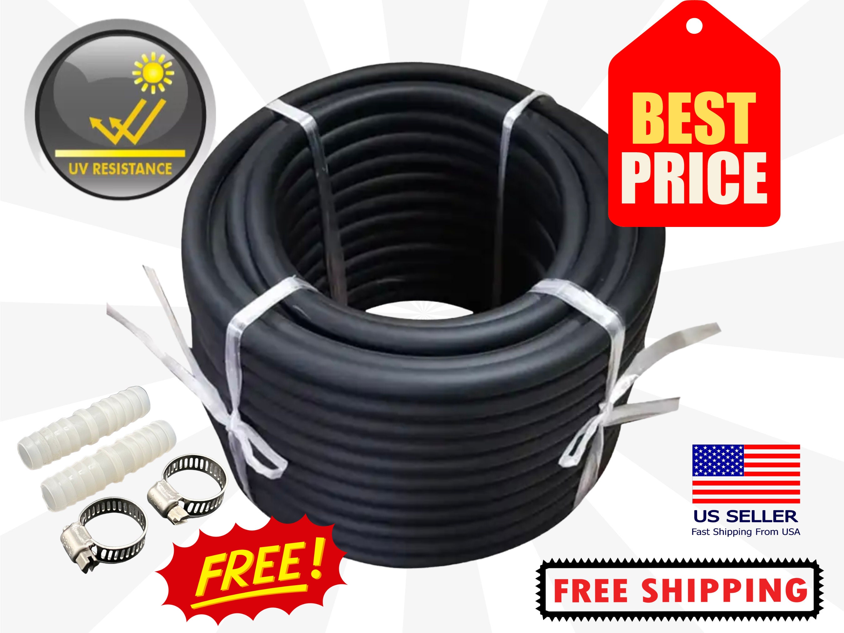 300ft - 1/2'' ID - Self-Sinking Weighted Air Hose Aeration Air Line Tube  Roll, image size:2700x2025