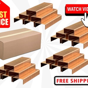 20,000 Copper Carton Closing Staples (C5/8) Box Closer 1 1/4 X 5/8 - VIDEO