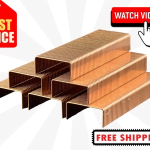 VIDEO ! - 2000 Copper Carton Closing Staples (C5/8) Box Closer 1 1/4 X 5/8