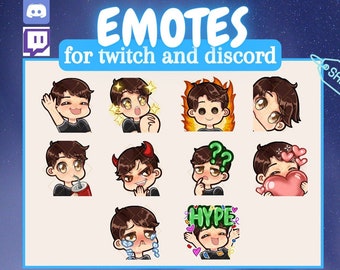 Brown Hair Twitch Emotes, Brown Hair Boy Emotes, Twitch Emotes Brown Hair, Chibi Boy Emotes, Twitch Emotes Boy, Boy Twitch Emotes, Boy Emote