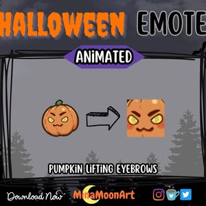 Emote zucca ANIMATA, Emote zucca di Halloween, Emote Twitch animata, Twitch di Halloween, Emote movimento sopracciglia animata, Sopracciglia animate
