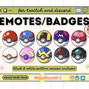 Poke Balls Twitch Sub / Cheer Badges Pixel Art - seaosaur's Ko-fi