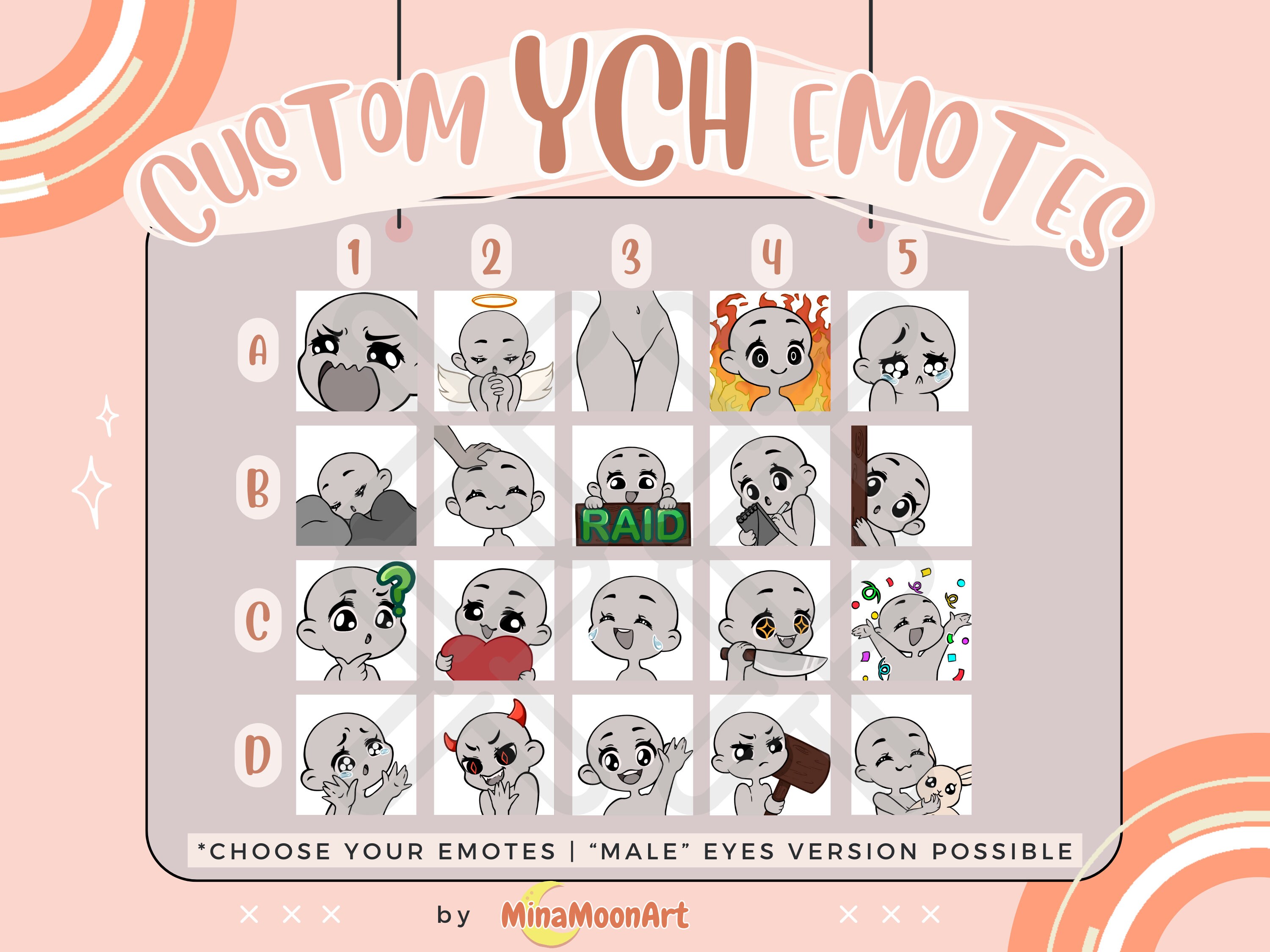 Custom YCH Emotes, Custom Chibi Emotes for Twitch, Kick, Discord ...