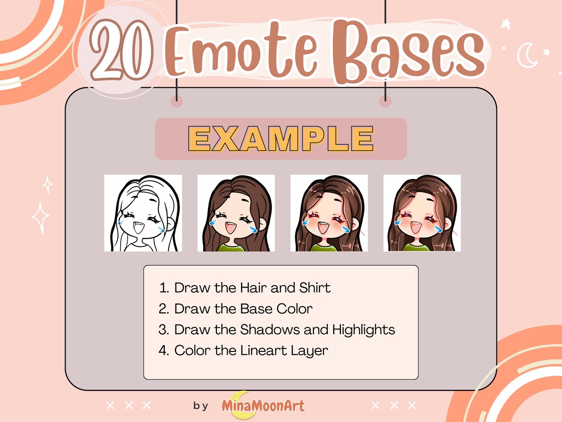 20 Emote Bases DIY, Emote Base Pack, Custom Chibi Anime Emote Template ...