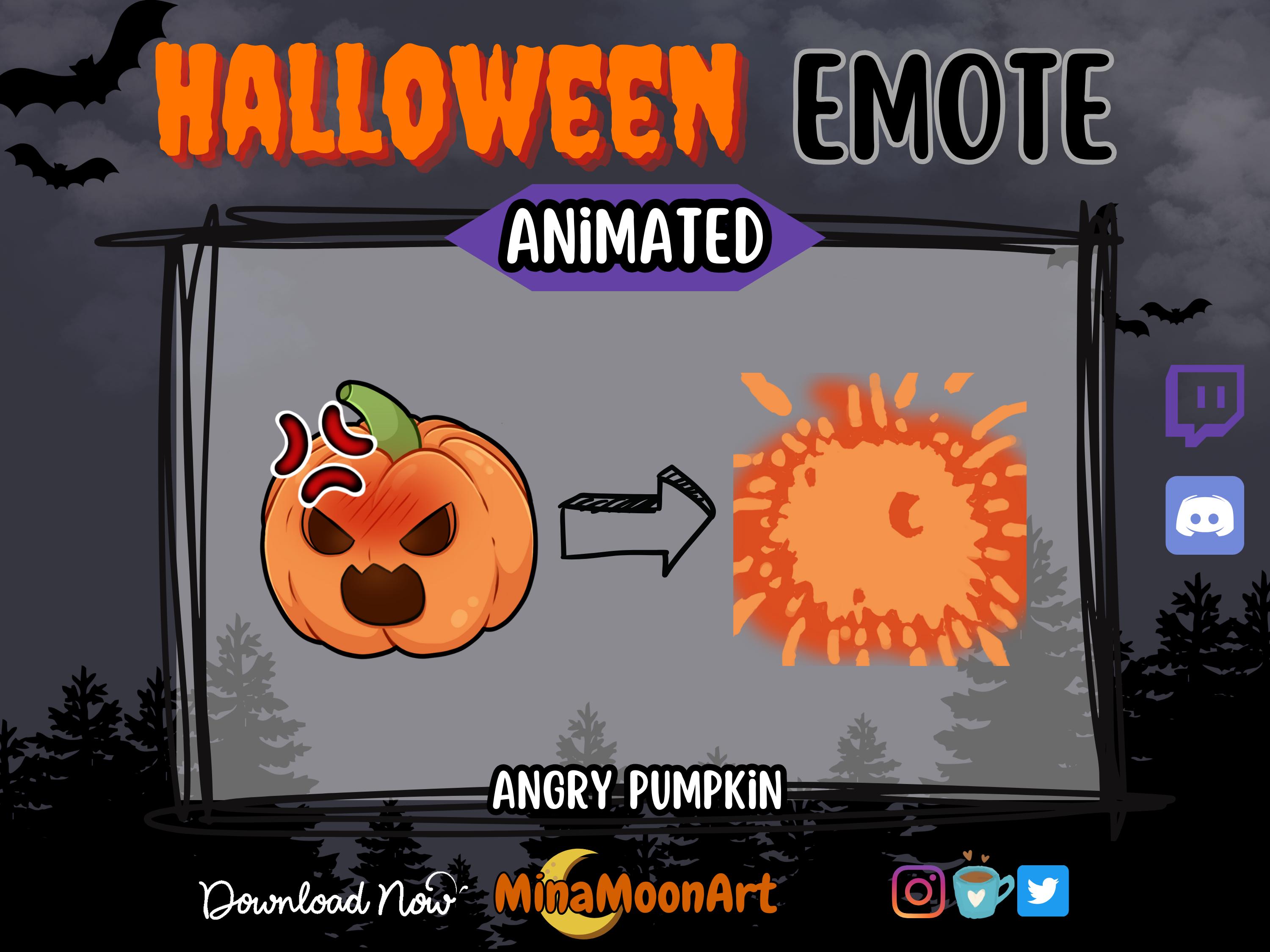 ANIMATED Pumpkin Exploding Emote, Halloween Pumpkin Emote, Animated ...