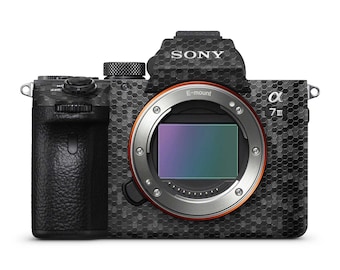 Sony Alpha A7R V A7 III A7R 3 A7R A7 IV A7S III pour appareil photo sans miroir, autocollant camouflage, fibre de carbone, cuir, métal brossé