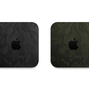 Apple Mac Mini M2 M1 スキンシール ラップ ラップ ビニール デカール ステッカー 迷彩 カーボン カモフラージュ ハニカム マーブル マトリックス マット ブラック レッド ホワイト グリーン