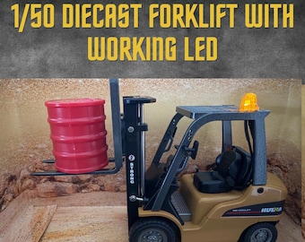Carrello elevatore in metallo pressofuso in scala 1/50 con LED funzionanti