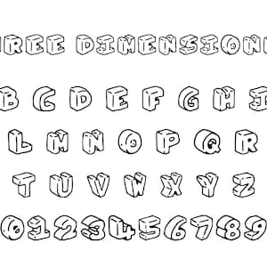 3D Schrift SVG, sofortiger Download, Alphabet SVG, digitaler Download, Schrift Ttf, Schrift herunterladen, Schrift digital, Schrift ClipArt, Schrift Cricut, Alphabet