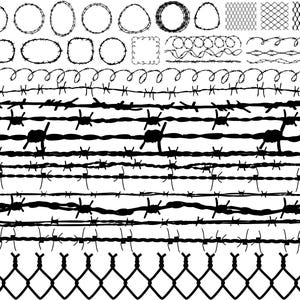 Barbed Wire Design, Wire SVG PNG, Digital Clipart, Cutfiles for Cricut, Vintage Fence Wire, Wire Files, Instant Download, Commercial Use
