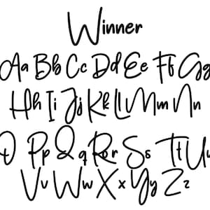 Winner - Handwritten Signature Script Font, Cursive Font, Cricut Font, Fonts for Cricut, Procreate Font, Modern Font, Instant Download