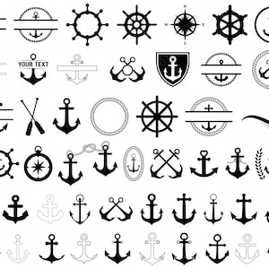 Pacchetto SVG di ancoraggio, clipart nautiche PNG, Eps nautiche Dxf, download digitale, file di taglio Cricut, disegni marini, uso commerciale, download immediato