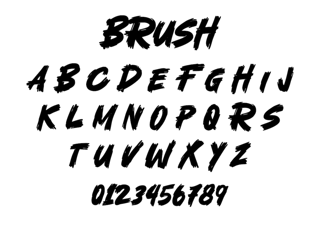 Brush Font SVG, Brush Alphabet SVG, Instant Download, Font SVG, Digital Download, Alphabet Svg