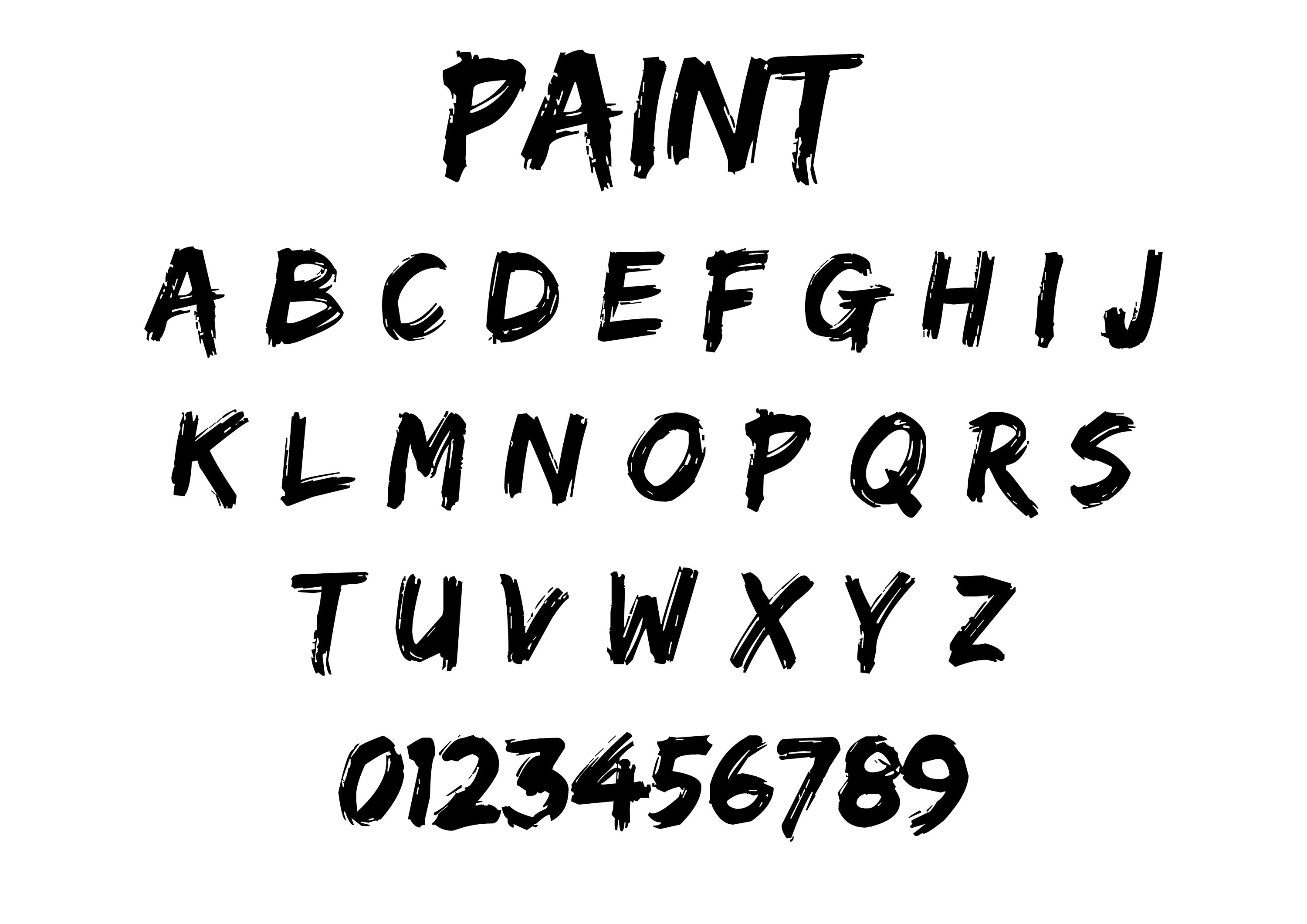 Paint Brush Alphabet SVG, Brush Alphabet TTF, Brush Number Svg, Brush Font Svg, Brush Font