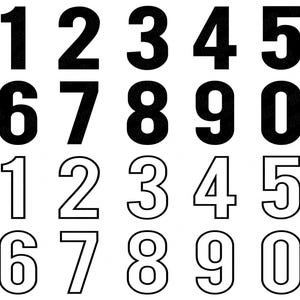 Pacchetto SVG numeri 0-9, numeri Cricut, numeri digitali PNG, file di taglio per Silhouette, EPS Dxf, uso commerciale, nessun font incluso