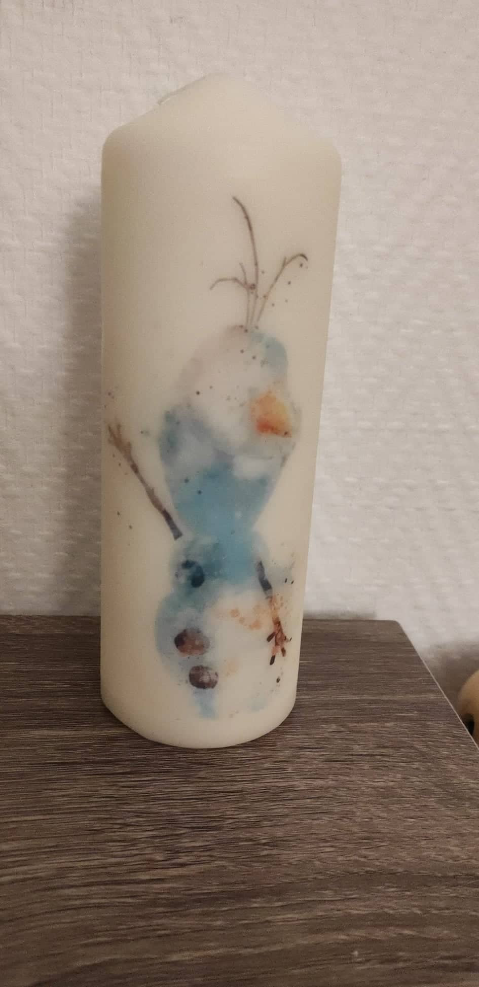 Bougie Personnalisable Olaf de Reine Des Neiges