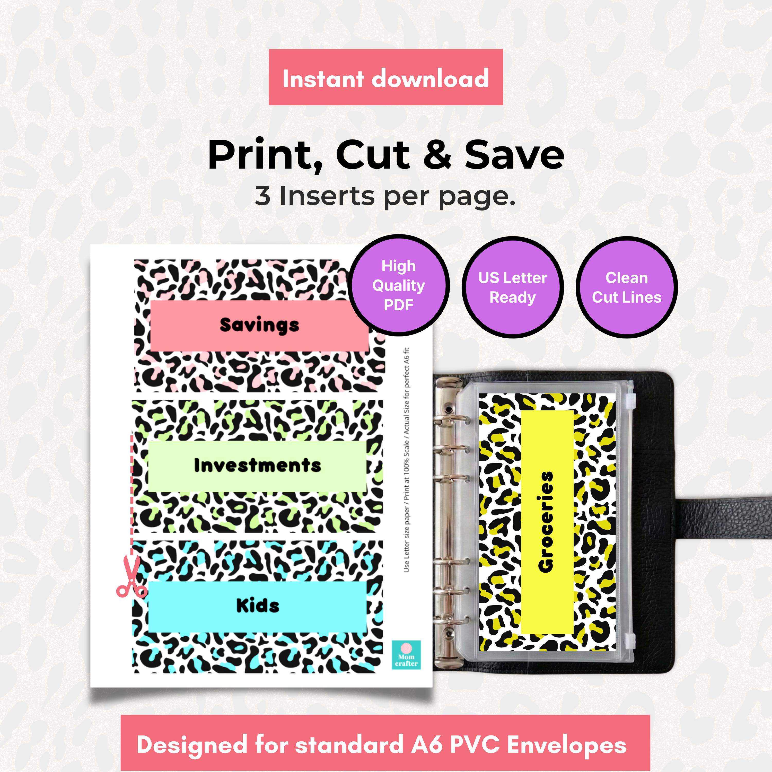 A6 Cool Cash Stuffing Inserts, 45 Printable Cash Envelope Categories ...
