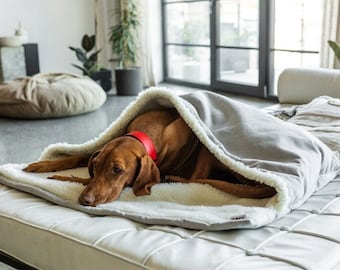 Large dog blanket Warm Puppy sleeping bag Pet cave bed Plush Pet hooded blanket