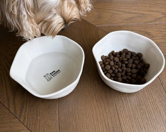 ミニマルなセラミック製犬用ボウル｜高級ストーンウェア製ペット用食器