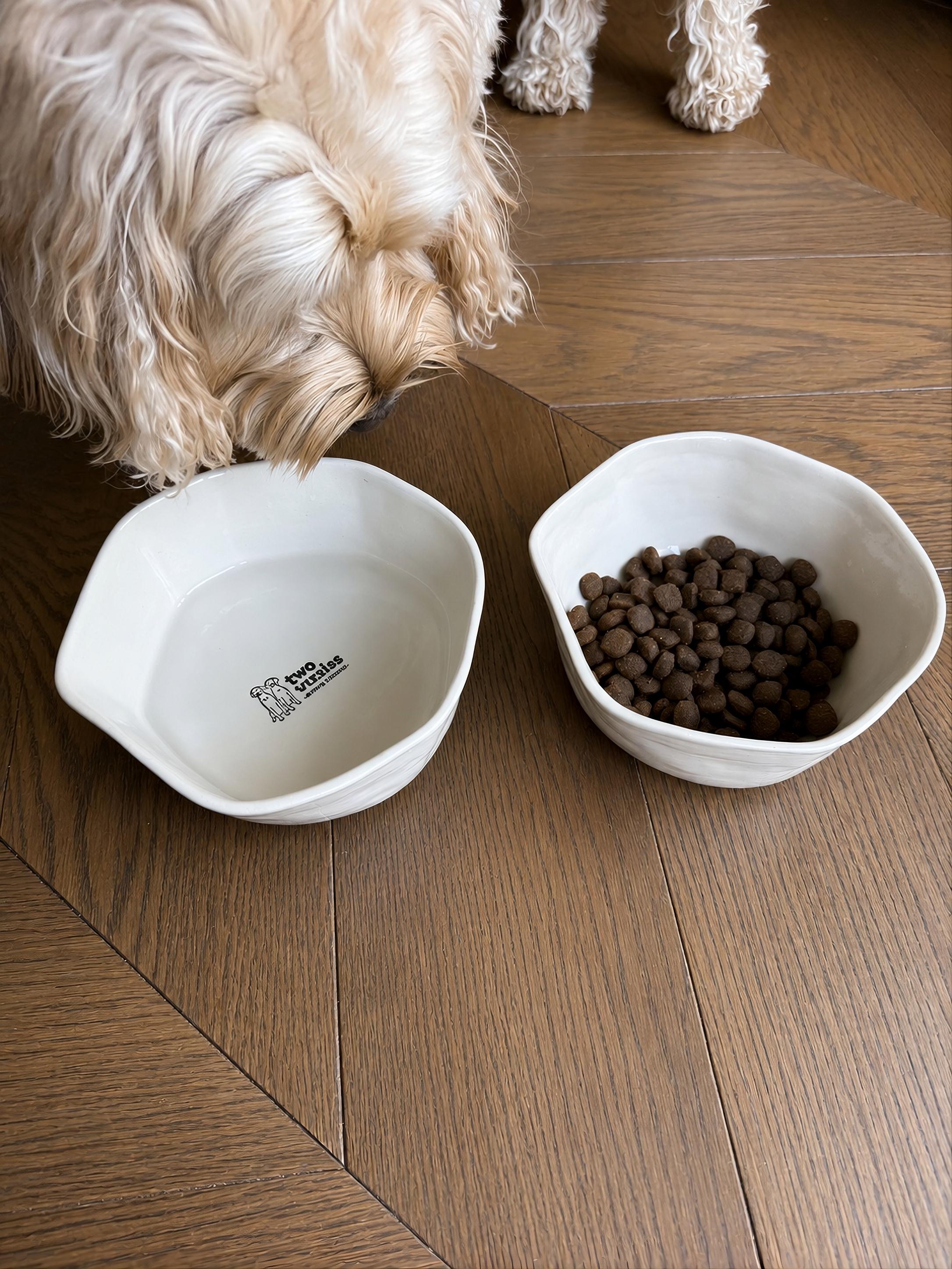 セラミック製犬用フードボウル ミニマルなセラミック製犬用ボウル｜高級ストーンウェア製ペット用食器