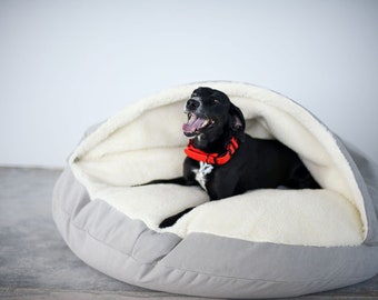 Großes Hundebett Höhle Plüsch Runde Donut Bett Kiste mit Bezug Waschbar Calming Puppy Schlafsack