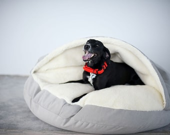 Großes Hundebett Höhle Plüsch Runde Donut Bett Kiste mit Bezug Waschbar Calming Puppy Schlafsack