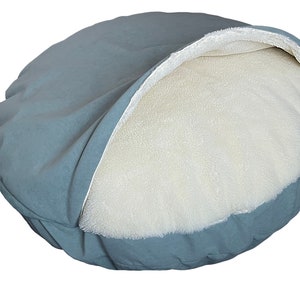 Large dog bed cave Plush round puppy donut bed Crate Plush Calming big dog bed with cover image 4