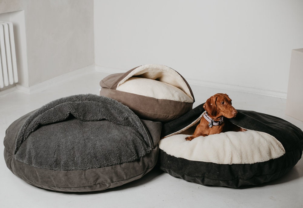 Suddus Donut Hundebett Mit Kapuze – Weich & Kuschelig Für Mittelgroße Hunde (66 Cm)