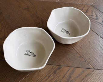 Minimalist ceramic dog bowl | premium stoneware pet feeding dish modern neutral glaze pet food bowl ecofriendly natural clay dishwasher safe