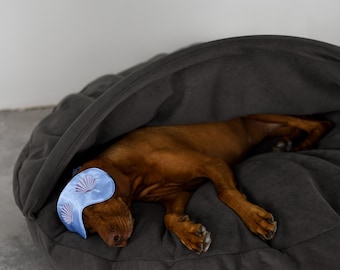 Deep sleep cave dog bed with soft smooth interior - durable and washable