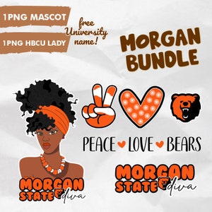 HBCU Morgan University Bear  Mascot, Lady  | commercial use | instant download | printable art | SVG | PNG