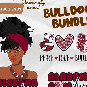 HBCU Alabama A&M, Bulldogs  Mascot, Lady  | commercial use | instant download | printable art | SVG | PNG