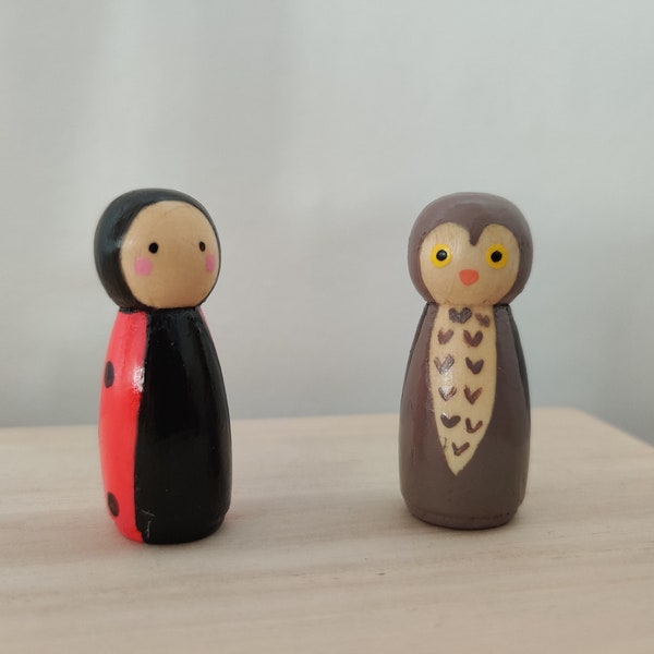 Coccinelle et hibou - Pegdolls