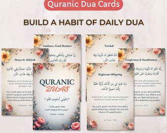 Printable Quranic Dua Cards: 27 Supplications from the Quran, Islamic Reminder, Instant Download